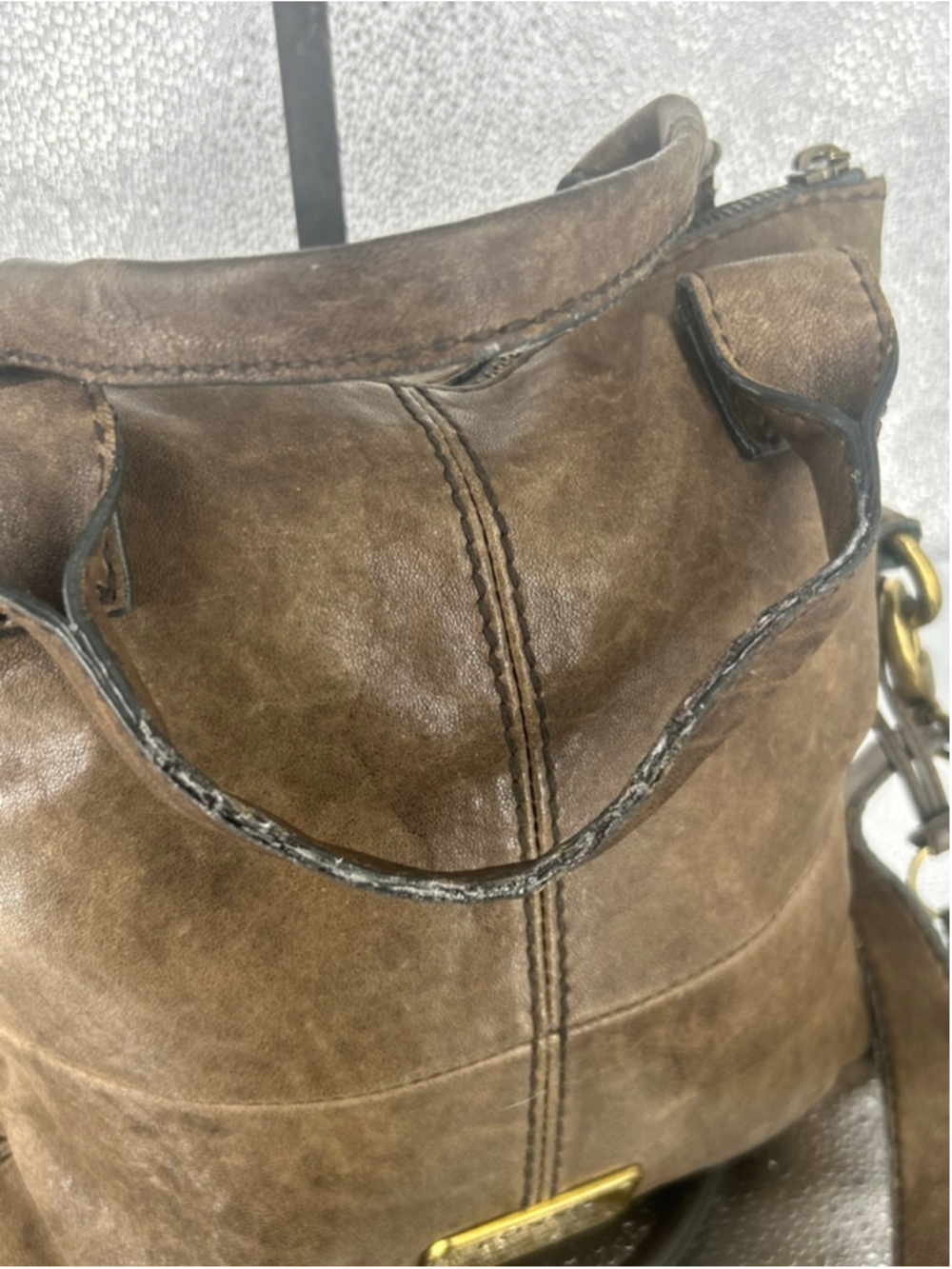 Women's Fossil Brown Leather Crossbody Bag One Size - Picture 5 of 8